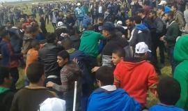 #شاهد إصابة شاب برصاص الاحتلال قبل قليل شرق جباليا شمال قطاع غزة.
تصوير ‏إبراهيم أبو الجود‏