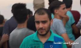 #فيديو آلية "اسرائيلية" تطلق النار صوب المتظاهرين شرق البريج على حدود وسط قطاع غزة