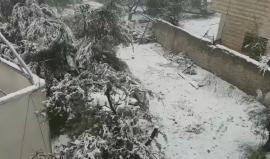 تساقط الثلوج على جبال بيت لحم الجنوبية