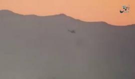 #شاهد تنظيم الدولة ينشر فيديو للحظة اسقاط طائرة مروحية روسية في مدينة تدمر السورية أمس