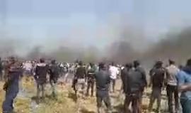 شرق خانيونس الأن 
#مسيرة_العودة_الكبرى