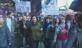 آلاف الأمريكيين يحتجون بعد انتخاب ترامب رئيسا