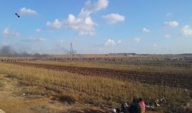 شاهد: تايم لابس للحشود المشاركة في جمعة عائدون رغم أنفك يا ترامب بمخيم العودة شرق غزة