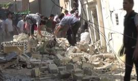 #شاهد غارات من الطيران الحربي على مدينة الرستن في حمص وسقوط شهداء وجرحى صباح اليوم