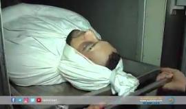 #شاهد| إلقاء نظرة الوداع على الشهيد القائد القسامي مازن فقهاء.