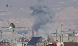 #شاهد غارات جوية لطيران النظام تستهدف مدينة عربين بريف دمشق