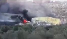 #شاهد.. اندلاع حريق منجرة في بلدة روجيب شرق نابلس.