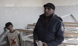 طيران النظام السوري يستهدف مدرسة في حي القرما بمنطقة النشابية قطاع المرج