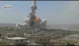 #شاهد| قصف جوي عنيف على مدينة #دارةعزة بريف #حلب الغربي