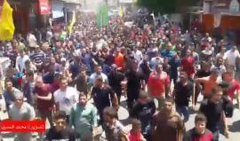 #فيديو من تشييع جثماني الشهيدين "أحمد مرجان وعبد الحافظ السيلاوي" في معسكر جباليا شمالي قطاع غزة واللذين ارتقيا بقصف "اسرائيلي"