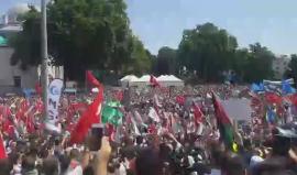 #مباشر| الالاف يتظاهرون في اسطنبول التركية تضامنا مع القدس و #الاقصى