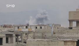 قصف جوي عنيف على حي جوبر في دمشق