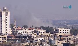 الطيران الحربي يقصف بالصواريخ المنطقة الواقعة بين منطقتي دوما ومسرابا في ريف دمشق