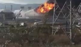 #شاهد حريق كبير في مصافي النفط بمدينة حيفا المحتلة قبل قليل .. والاحتلال يحاول السيطرة