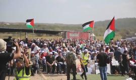 من فعاليات مسيرة العودة على أراضي قرية الكابري، بعنوان