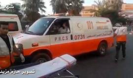 #شاهد من الإصابات التي وصلت مستشفى شهداء الاقصى وسط القطاع اثر اعتداءات قوات الاحتلال، من بينهم سيدة ومسعف .