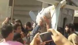 #عاجل.. المشاهد الأولى لطائرة الاستطلاع الروسية التي أسقطت في #حلب قبل قليل