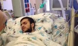 #فيديو للأسير مالك القاضي حيث بدا غير قادر على الكلام جراء تدهور وضعه الصحي بسبب إضرابه المستمر عن الطعام احجاجا على استمرار اعتقاله الإداري