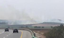 #شاهد اندلاع حرائق في حقول الاحتلال بسبب بالونات حارقة أطلقت من شمال قطاع غزة