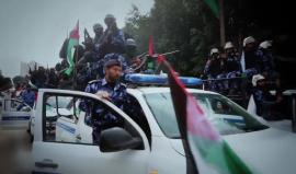 شاهد | استعراض الأجهزة الأمنية في #اليوم_الوطني لوزارة الداخلية والأمن الوطني في مدينة غزة .