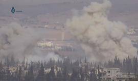 #شاهد لحظة قصف الطيران المروحي بلدة خان الشيح بريف دمشق بالبراميل المتفجرة