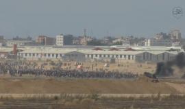 #مباشر فعاليات #مليونة_القدس على الحدود الشرقية لمدينة غزة " تصوير من الجانب الصهيوني" 
#يوم_القدس_مسيرة_العودة