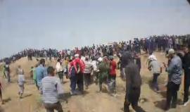 جولة ميدانية الان من شرق غزة في #جمعة_رفع_العلم