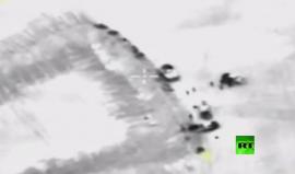 وزارة الدفاع الروسية تنشر لقطات فيديو لضرب اجتماع لقيادة فتح الشام في سوريا قبل يومين حيث تحدثت عن اصابة الجولاني ومقتل عدد من القادة