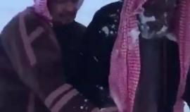 #شاهد كيف عبر السعوديون عن فرحتهم بهطول الثلوج