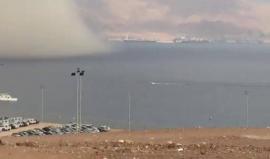 #فيديو عاصفة رملية كثيفة تصل مدينة أم الرشاش المحتلة جنوب فلسطين المحتلة