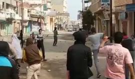 مواجهات بين قوات الأمن المصرية ومتظاهري #ثورة_الغلابة في حوش عيسى بالبحيرة