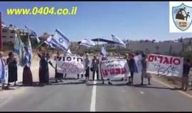 #شاهد تظاهرة للمستوطنين على مدخل بلدة بني نعيم في الخليل