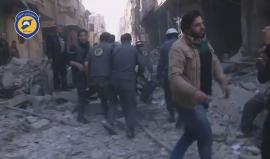 #شاهد مجازر ترتكب بمدينة دوما بالغوطة الشرقية بحق المدنيين جراء غارات الطيران الحربي