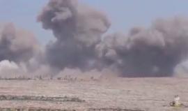 #شاهد: الطيران الحربي الروسي يقصف موقعاً أثرياً قرب مدينة كفرنبل بريف إدلب