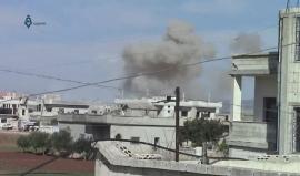 قصف الطيران الحربي على مدينة الرستن بريف حمص