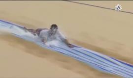 زلاجة مائية في وادي الريان بـ #الفيوم تجتذب محبي الرحلات الصحراوية.