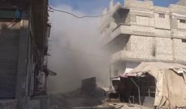 اللحظات الأولى للقصف الجوي الروسي الذي استهدف حي القابون في دمشق قبل قليل