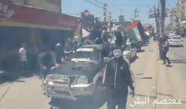 #شاهد موكب #وحدة_الكوشوك ينطلق من مخيم النصيرات وسط قطاع غزة باتجاه المناطق الشرقية لمخيم البريج.