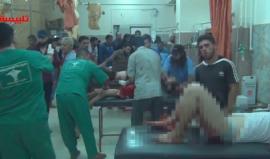 #شاهد| عشرات الجرحى جلهم من الأطفال نتيجة القصف من قوات النظام السوري على مدينة تلبيسة بريف #حمص