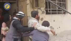 #شاهد إسعاف الجرحى جراء القصف المتمركز على الأحياء السكنية في مدينة #دوما بريف دمشق.