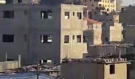 #شاهد صواريخ الاحتلال تسقط مبنى المسحال غربي غزة