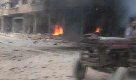 #شاهد| القصف المكثف بالبراميل المتفجرة على مدينة #داريا بريف العاصمة السورية #دمشق