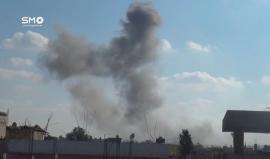 القصف العنيف من الطيران الحربي على مدينة داعل بريف درعا