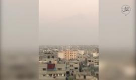 #شاهد القبة الحديدية للاحتلال تحاول اعتراض صواريخ المقاومة شمال قطاع غزة قبل قليل .