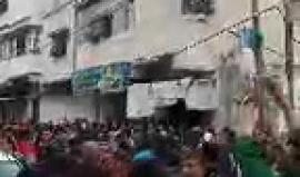 صلاة الجنازة على الشهيد#فادي_البطش من المسجد العمري جباليا