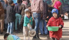 مركز إيواء مؤقت للنازحين في إعزاز بريف حلب الشمالي