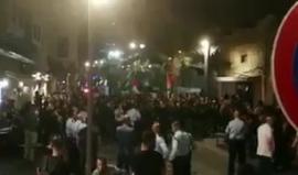 #شاهد  استمرار تظاهرة نصرة لغزة في مدينة حيفا المحتلة وسط قمع قوات الاحتلال.