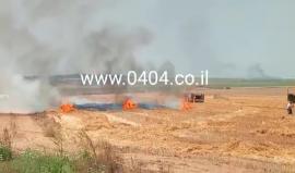 #فيديو حريق اندلع في اراضي الداخل المحتل قبالة غزة بفعل طائرة ورقية