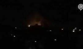 #شاهد اشتعال النيران في موقع الإدارة المدنية شمال قطاع غزة اثر استهدافه من قبل طائرات الاحتلال قبل قليل .