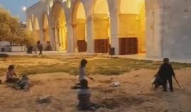 أذان المغرب في المسجد الأقصى المبارك قبل قليل